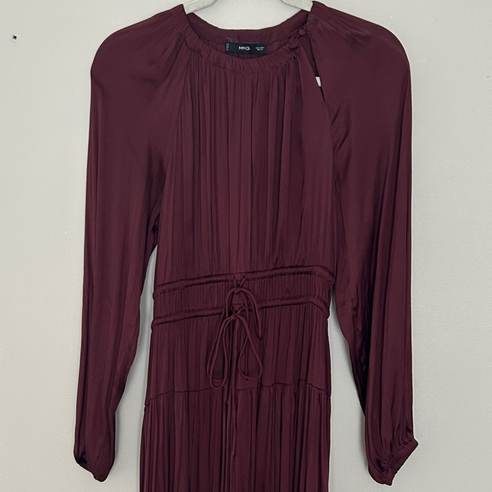 Mango Long Sleeve Burgundy Dress, size S